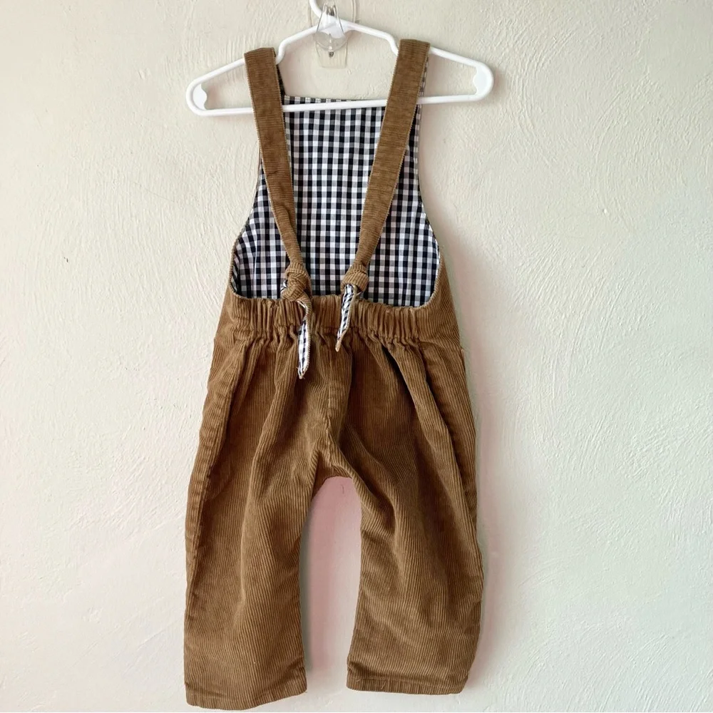 Little James Clothing Tan Corduroy Overalls‎